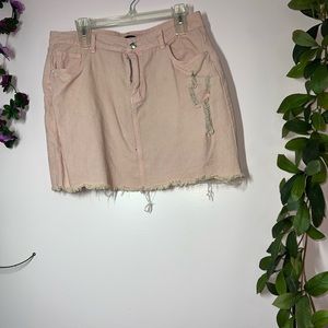 Pink Denim Skirt